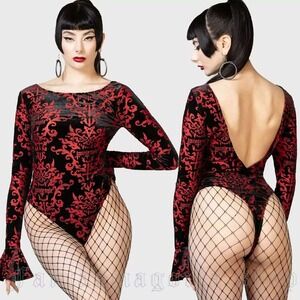 Killstar twin temple‎ adversary bodysuit XL black red whimsigoth